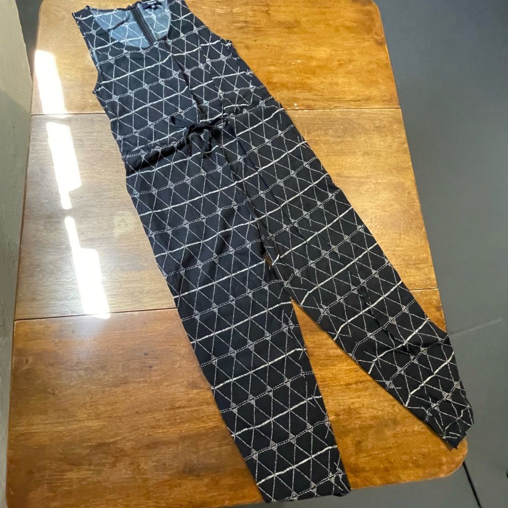 Madewell black patterned jumpsuit